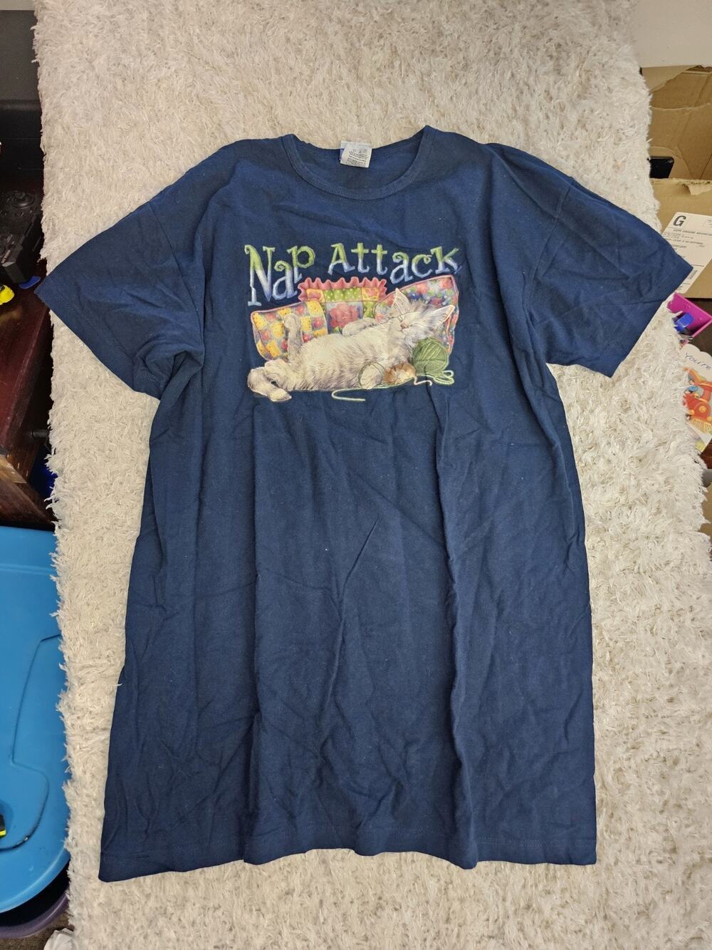 Vintage Brisco Bay Kitten Cat Graphic T-Shirt Oversized Cottagecore Grandma 90s